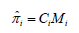 Pi-hat subscript i equals C subscript i times M subscript i.