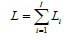 L equals the summation from i equals 1 to I of L subscript i.
