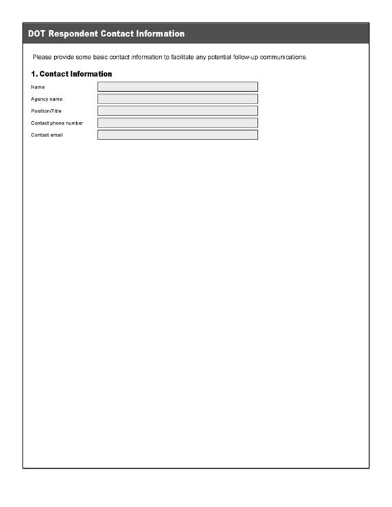 DOT Respondent Contact Information