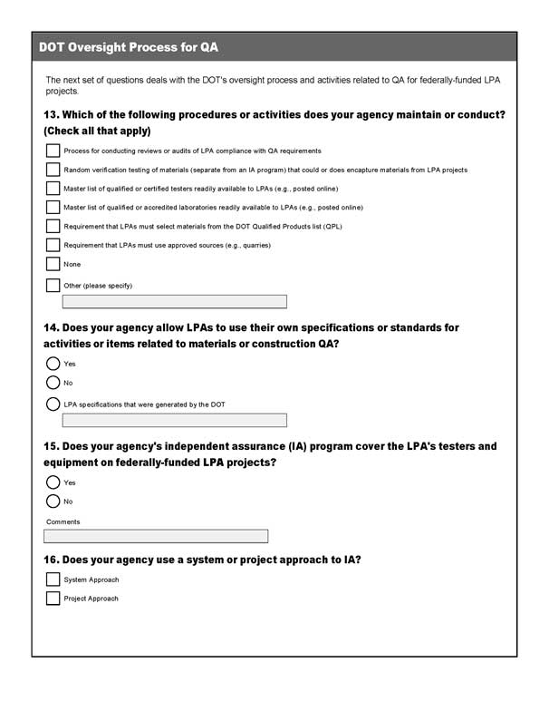 DOT Oversight Process for QA