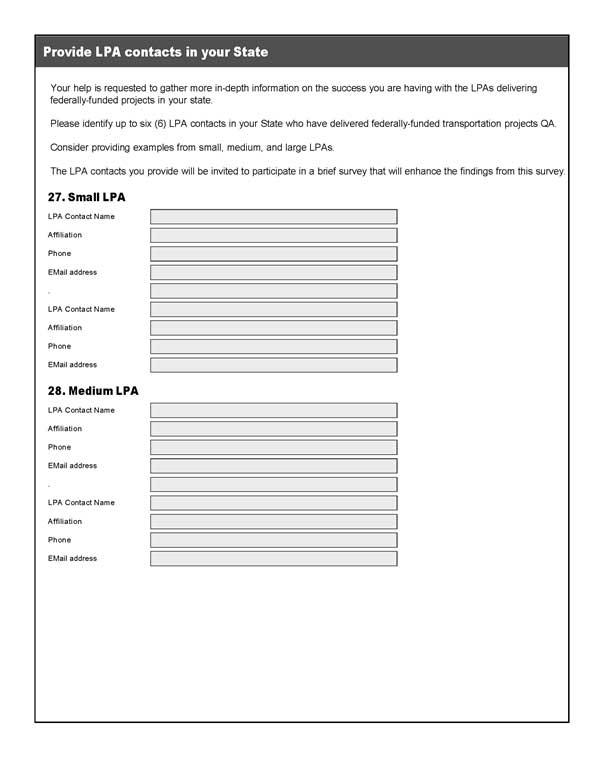 Provide LPA contacts in your State