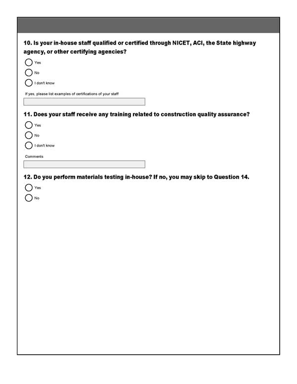 Activities Related to Quality Assurance