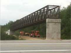 This is a photo of the Keene Pedestrian Bridge in the City of Keene, NH.