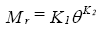 Resilient modulus is equal to regression constant 1 times bulk stress to the regression constant 2.