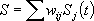 Equation. s is equal to the summation of lowercase W subscript lowercase I J, times s subscript lowercase J as a function of lowercase T.