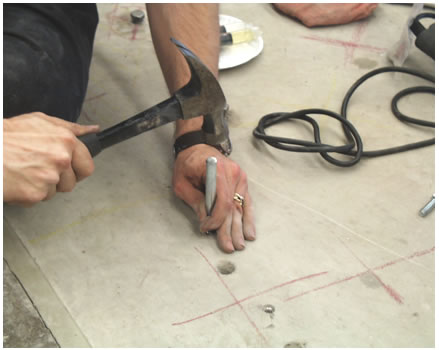 Figure 110. Photo. Concrete anchor installation step 7.