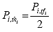 P sub i, th sub j equals the ratio of P sub i, tf sub j over 2