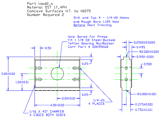 Figure provides a diagram of the details of the top load head used in P07 testing.