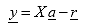 Equation 105. Equation. column vector y equals the subtraction of column vector r from matrix X multiplied by column vector a.