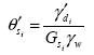 Equation 40.  Equation.  prime theta sub s sub i equals prime gamma sub d sub i divided by the product of G sub s sub i multiplied by gamma sub w.