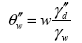 Equation 47.  Equation. double prime theta sub w equals w multiplied by double prime gamma sub d divided by gamma sub w.