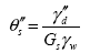 Equation 48.  Equation.  double prime theta sub s equals double prime gamma sub d divided by the product of G sub s multiplied by gamma sub w.