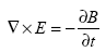 Equation 51. Equation. the curl of E equals minus the partial derivative of B with respect to t.