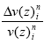 The product of delta v at z to the power n sub i divided by v at z to the power n sub i