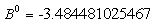 Equation 117. The bias factor for the outer layer for viscosity based model in terms of coefficient value. B superscript 0 equals −3.484481025467.