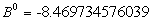 Equation 119. The bias factor for the outer layer for binder shear modulus based model in terms of coefficient value. B superscript 0 equals −8.469734576039.