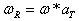 Equation 121. Calculation of reduced angular frequency. Omega subscript R equals omega times a subscript T.