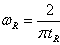 Equation 70. Linear viscoelastic time frequency equivalency principle to calculate the reduced frequency. Omega subscript R equals to the ratio of 2 divided by the product of pi times t subscript R.