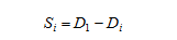 S subscript i equals D subscript 1 minus D subscript i.