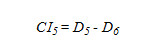 Figure 36. Equation. Calculation of CI5. CI subscript 5 equals D subscript 5 minus D subscript 6.