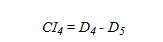 CI subscript 4 equals D subscript 4 minus 
D subscript 5