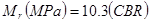 M subscript r times open parenthesis MPa closed parenthesis equals 10.3 times open parenthesis CBR closed parenthesis.