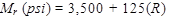 M subscript r times open parenthesis psi closed parenthesis equals 3,500 plus 125 times open parenthesis R closed parenthesis.