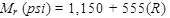 M subscript r times open parenthesis psi closed parenthesis equals 1,155 plus 555 times open parenthesis R closed parenthesis.