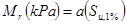 M subscript r times open parenthesis KPa closed parenthesis equals a times open parenthesis S subscript u,1 percent closed parenthesis.