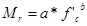 M subscript r equals a times f prime subscript c raised to the power of b.