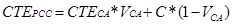 CTE subscript PCC equals CTE subscript CA times V subscript CA plus C times open parenthesis 1 minus V subscript CA closed parenthesis.