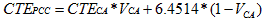 CTE subscript PCC equals CTE subscript CA times V subscript CA plus 6.4514 times open parenthesis 1 minus V subscript CA closed parenthesis.