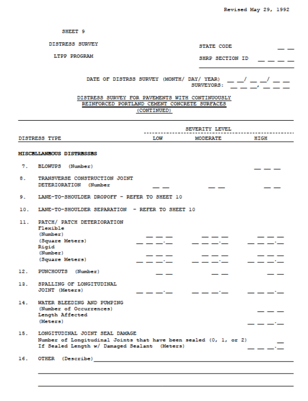 Blank Distress Map Forms and Data  Sheets