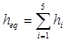 Figure 98. Equation. Equivalent thickness. h subscript eq equals the summation from i equals 1 to 5 of h subscript i.