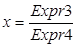 Figure 101. Equation. Depth of parallel axis from the surface when multiple layers are combined into the base. x equals Expr3 divided by Expr4.