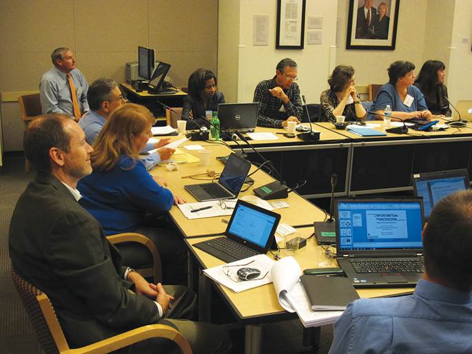 Participants in a meeting of the TRB Expert Task Group on LTPP Special Activities.