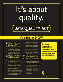 Sidebar. Photo. FHWA poster promoting provisions of Data Quality Act.