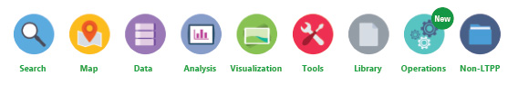 Logos for Search, Map, Data, Analysis, Visualization, Tools, Library, Operations and Non-LTPP Logos for Search, Map, Data, Analysis, Visualization, Tools, Library, Operations and Non-LTPP