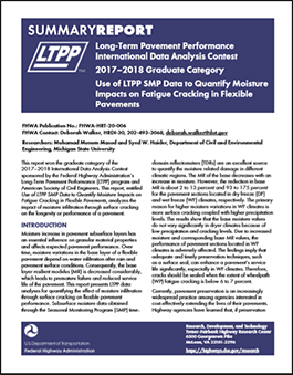 Use of LTPP SMP Data to Quantify Moisture Impacts on Fatigue Cracking in Flexible Pavements cover image, FHWA-HRT-20-006