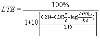 Equation 9 Zollinger's model.  Load transfer efficiency index equals 100 percent divided by the sum total of 1 plus the total of 10 multiplied by the sum total of 0.214 minus 0.183 times the equivalent radius of the applied load divided by the portland cement concrete slab radius of relative stiffness minus the log rhythm of the total joint stiffness divided by the subgrade K-value times the portland cement concrete slab radius of relative stiffness, divided by 1.18.