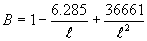 Equation 11 Bending correction factor equals 1 minus the sum total of 6.285 divided by the radius of relative stiffness in millimeters, plus the sum total of 36661 divided by the radius of relative stiffness in millimeters squared.