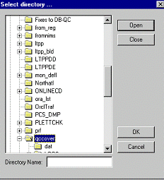 shows Select Directory panel