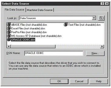 Data Source panel