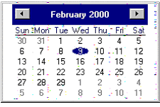 Screen showing example of the calendar to pick purge dates