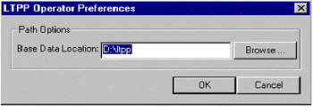 LTPP Operator panel shiwing Path Options field