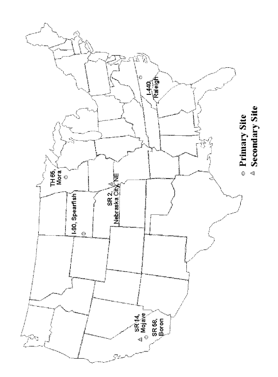 US map of projects included in study. Click for complete description