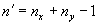 D star equals the product that results from multiplying a quotient by a square root. The quotient is D divided by the square root of N prime. The square root consists of a quotient with N subscript X multiplied by N subscript Y in the numerator and N subscript X plus N subscript Y in the denominator.
