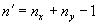 D star equals the product that results from multiplying a quotient by a square root. The quotient is D divided by the square root of N prime. The square root consists of a quotient with N subscript X multiplied by N subscript Y in the numerator and N subscript X plus N subscript Y in the denominator.