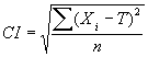 Equation for calculating the CI. Click here for more details.