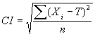 Equation for calculating the CI. Click here for more details.